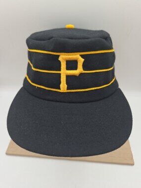 Pittsburgh Pirates Roman Pro Pillbox Hat Vintage Fitted Size 7